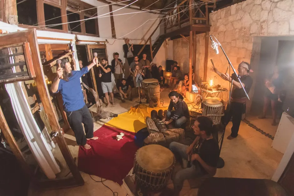 Nighttime percussion performance, Aki Aora 2018