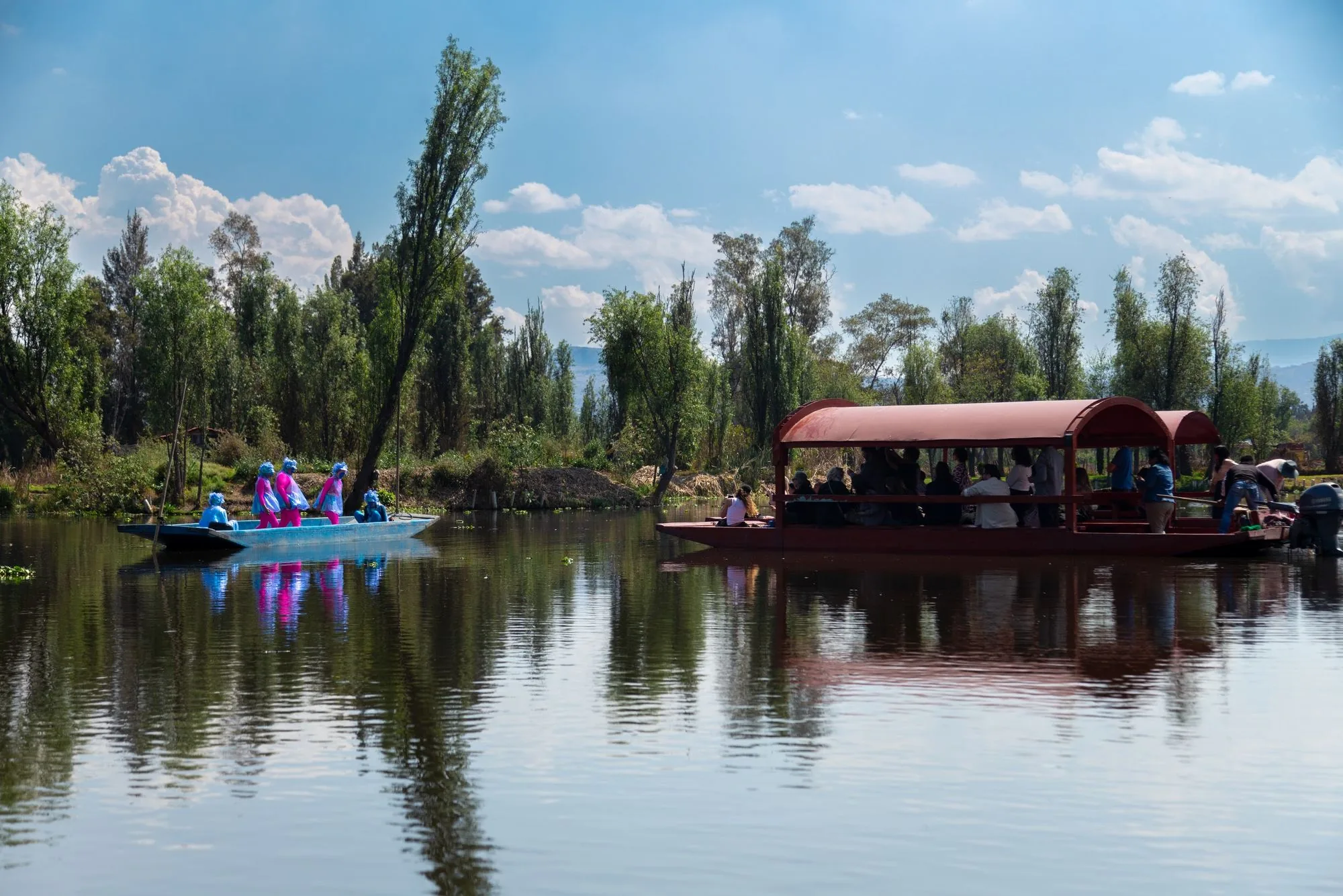 Trajineras on the canals of Xochimilco, Aki Aora 2025