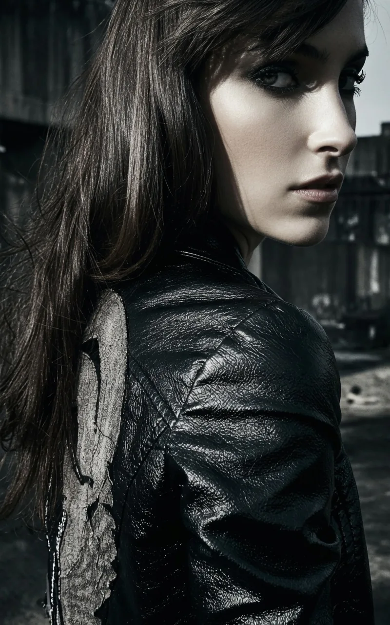 Portrait — leather jacket