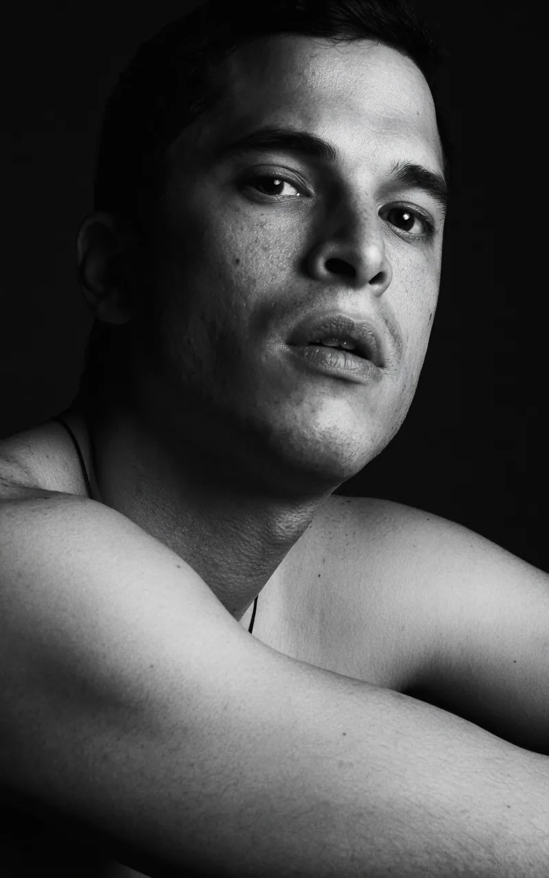 Portrait — black and white studio