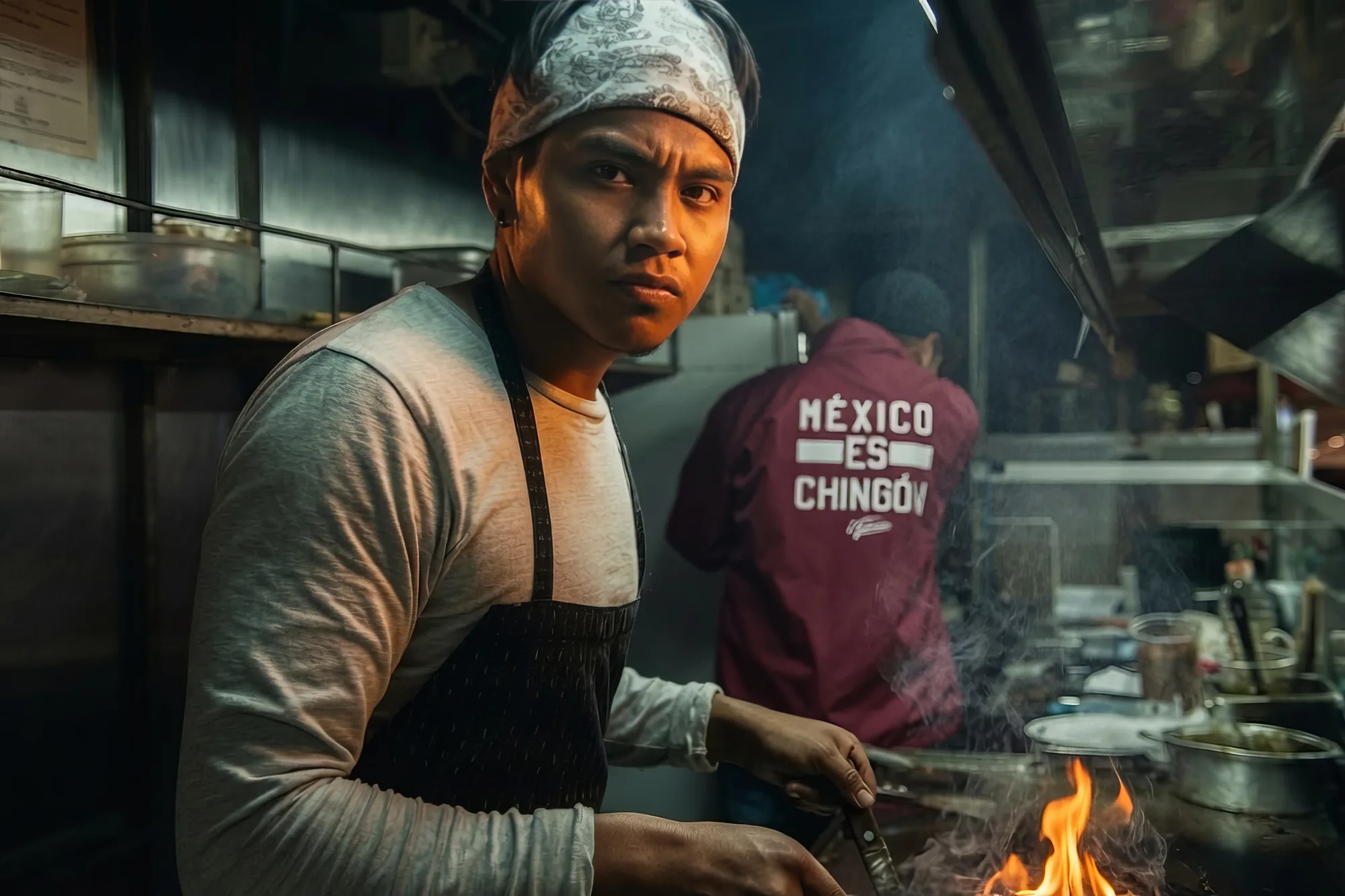 Taquero at the grill
