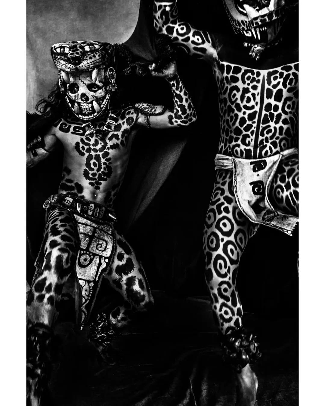 Jaguar dancers in body paint